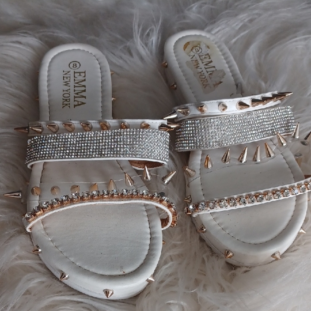 White Studded Sandals